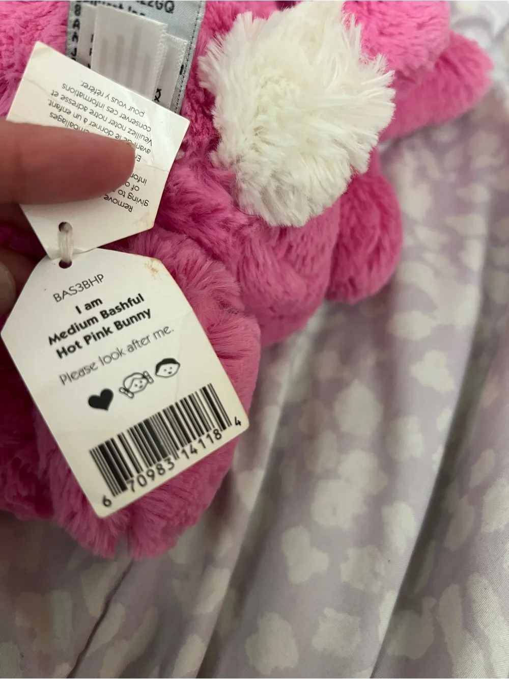 NWT Jellycat Medium Bashful Hot Pink Bunny Retired HTF Authentic